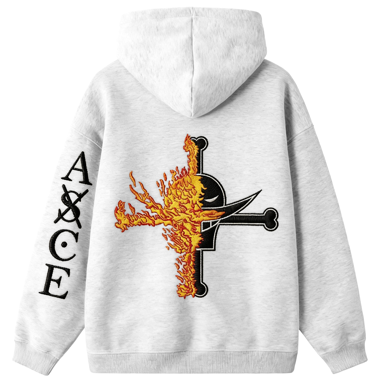 One Piece Portgas D Ace Oversized Hoodie, Fire Fist Ace Anime Graphic Pullover Hoodie