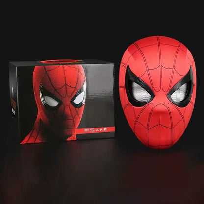 Marvel Spider‑Man Gwen Stacy Miles Morales Electric Mask LED Light Movable Eyes Remote Control Ring Lycra Full Face Helmet Cosplay Costume Prop Multiple Styles For Halloween Anime Fans