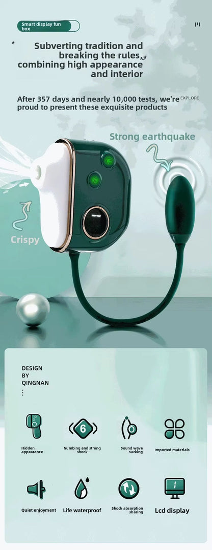 Portable Dual Function Personal Relax Kit, LCD Display Soft Silicone Massager Set with Magnetic Charging Storage Case, Quiet Waterproof Daily Self Care Accessory