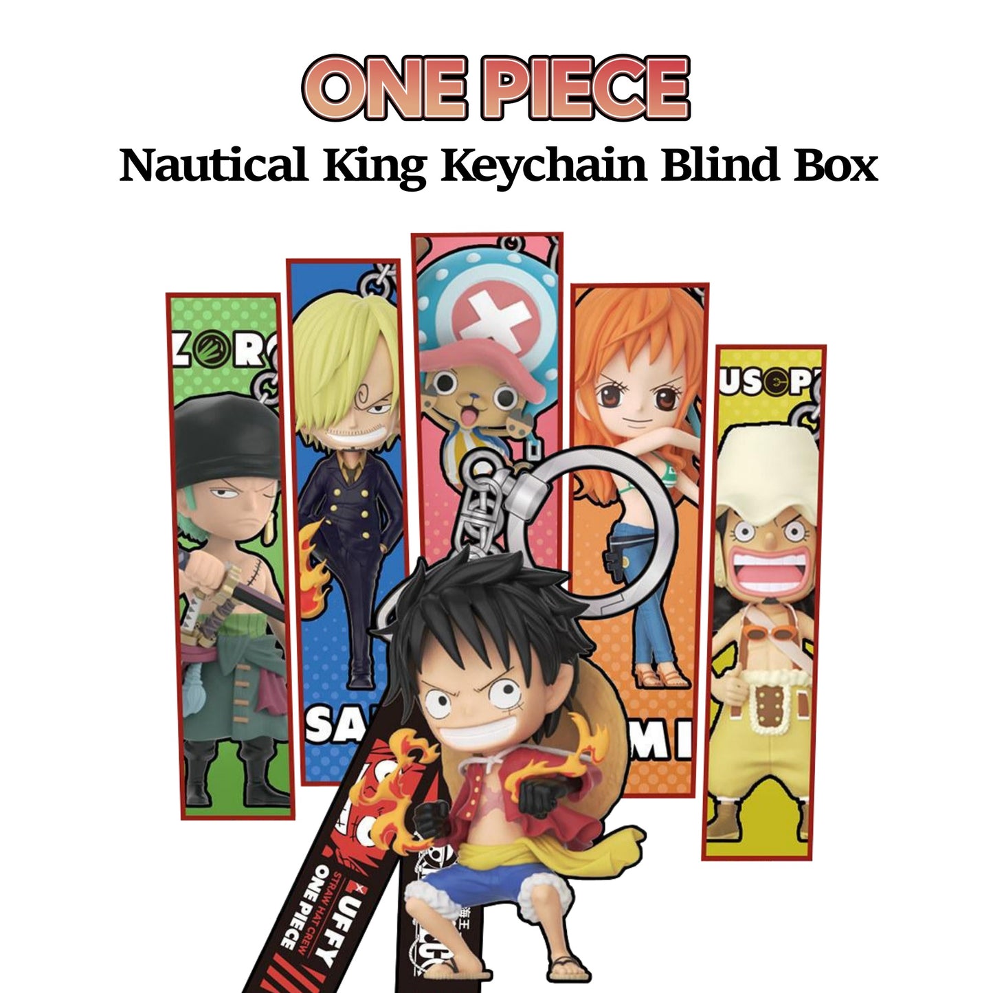 One Piece Monkey D Luffy Roronoa Zoro Anime Keychain Blind Box, PVC Mini Figure Key Chain Pendant Straw Hat Crew Collectible Mystery Box Gift Set