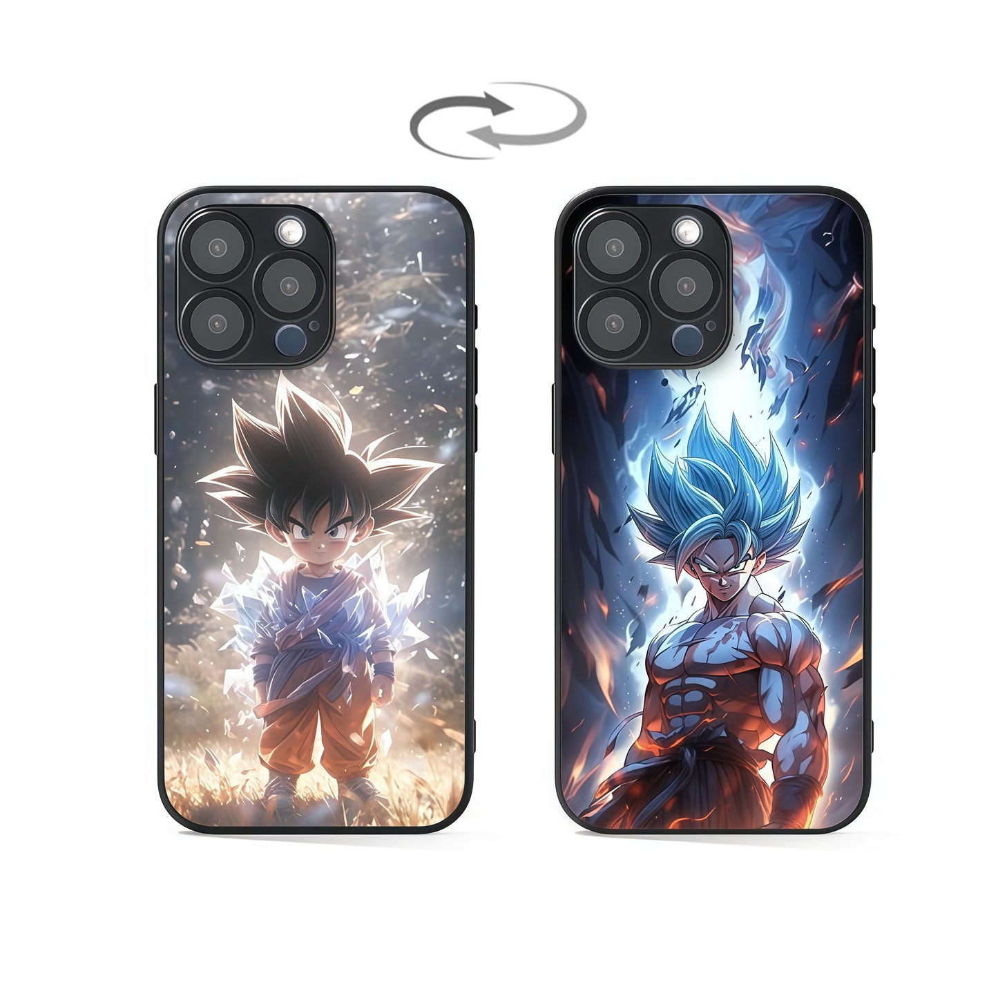 Dragon Ball Son Goku 3D Lenticular Phone Case Kid To Super Saiyan Blue Dynamic Changing Image Shock‑Absorbing Protective Cell Phone Cover For iPhone