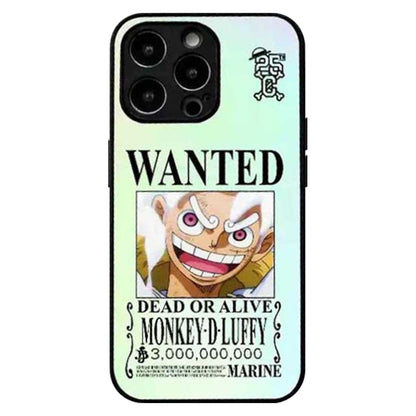 One Piece Monkey D. Luffy 3D Lenticular Phone Case Nika Wanted Poster Dynamic Changing Pattern Shock‑Absorbing Soft Protective Cell Phone Cover For iPhone