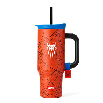 Marvel Spider‑Man Venom 32oz Stainless Steel Tumbler With Handle Straw Double Wall Vacuum Insulated Travel Mug Leak‑Proof Large 950ml Water Cup 2 Color Options For Anime Fans