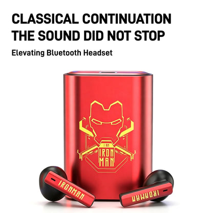 Marvel Iron Man Captain America TWS Gaming Bluetooth Earbuds, Mechanical Pop-Up RGB Light ENC Noise Cancelling Wireless Headphones Dual Game Music Mode