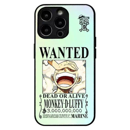 One Piece Monkey D. Luffy 3D Lenticular Phone Case Nika Wanted Poster Dynamic Changing Pattern Shock‑Absorbing Soft Protective Cell Phone Cover For iPhone