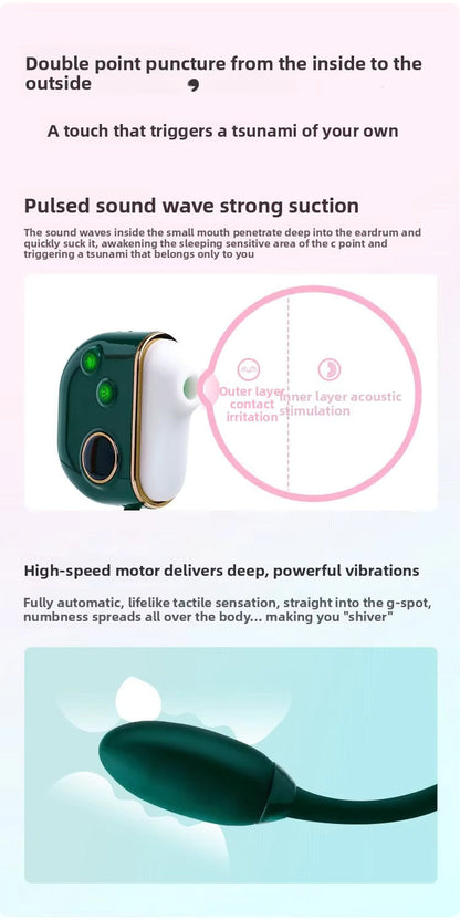 Portable Dual Function Personal Relax Kit, LCD Display Soft Silicone Massager Set with Magnetic Charging Storage Case, Quiet Waterproof Daily Self Care Accessory
