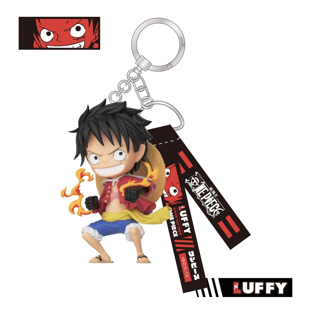 One Piece Monkey D Luffy Roronoa Zoro Anime Keychain Blind Box, PVC Mini Figure Key Chain Pendant Straw Hat Crew Collectible Mystery Box Gift Set