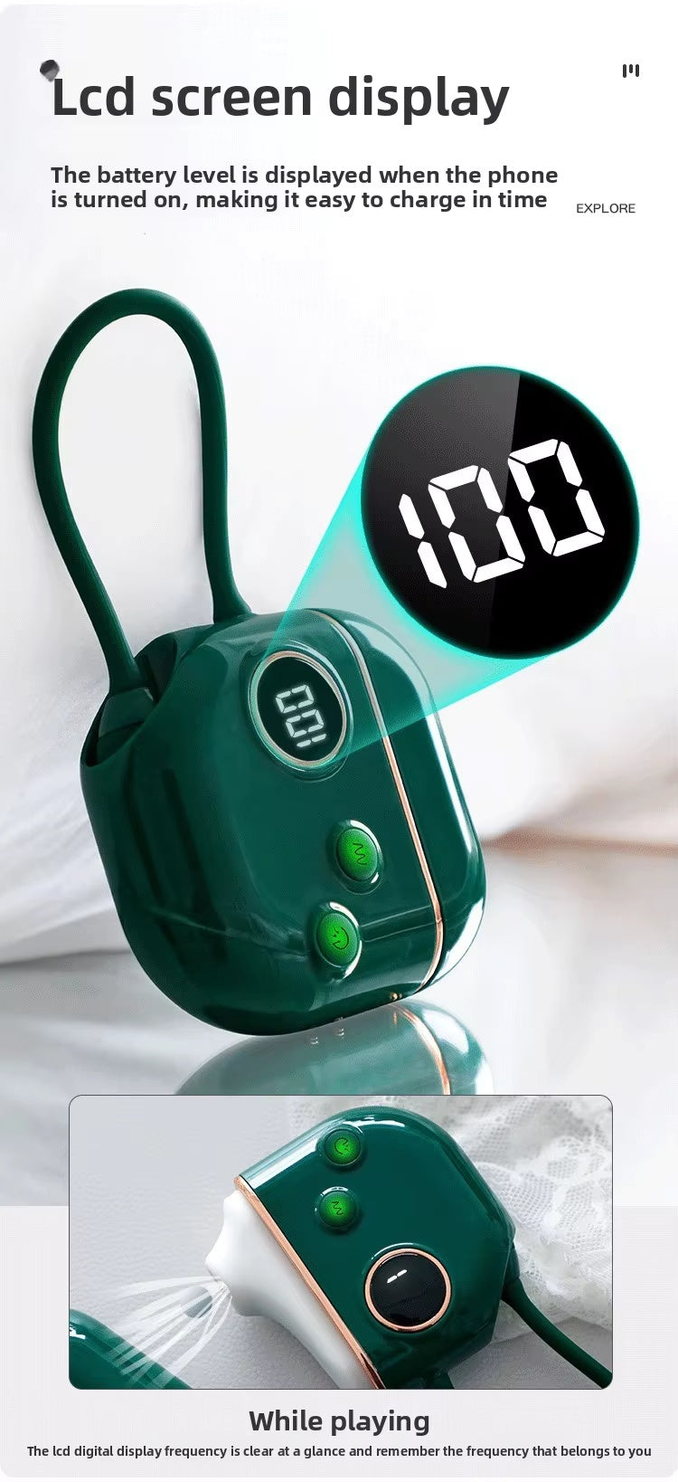 Portable Dual Function Personal Relax Kit, LCD Display Soft Silicone Massager Set with Magnetic Charging Storage Case, Quiet Waterproof Daily Self Care Accessory