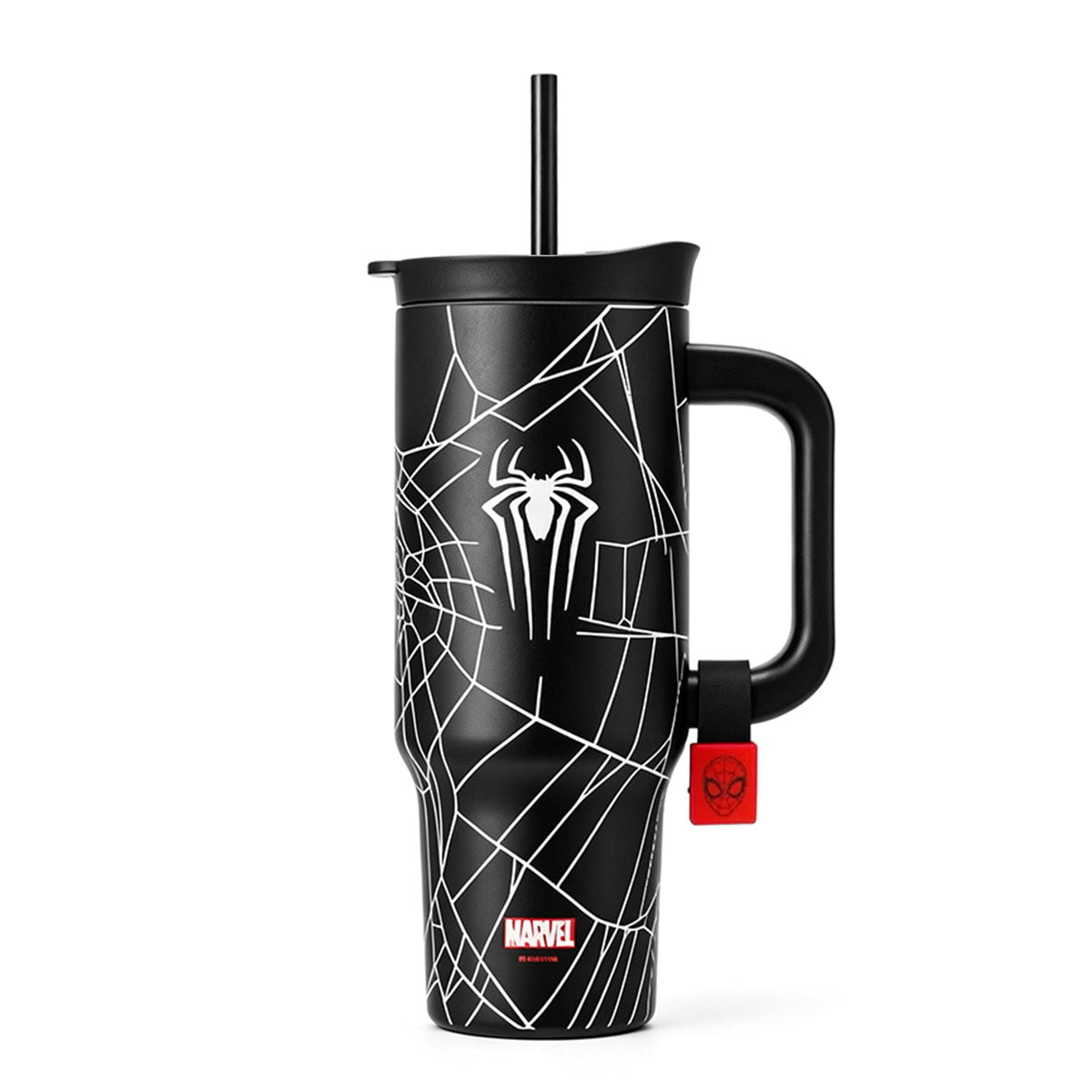 Marvel Spider‑Man Venom 32oz Stainless Steel Tumbler With Handle Straw Double Wall Vacuum Insulated Travel Mug Leak‑Proof Large 950ml Water Cup 2 Color Options For Anime Fans