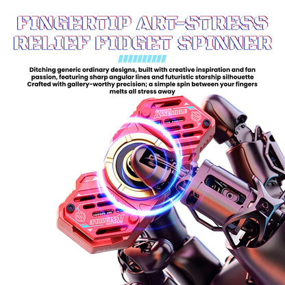 Marvel Iron Man DW-G11 Fidget Spinner Wireless Bluetooth Earbuds, Zinc Alloy Stress Relief Fidget Toy Bluetooth 5.4 Gaming Headphones Touch Control Type-C Fast Charging Collectible Gift for Men Fans