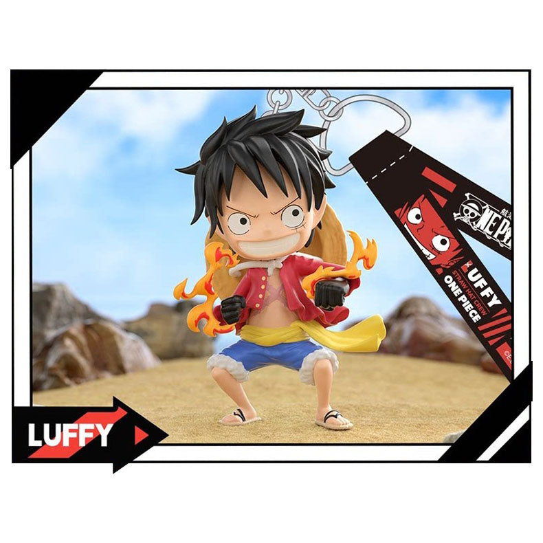 One Piece Monkey D Luffy Roronoa Zoro Anime Keychain Blind Box, PVC Mini Figure Key Chain Pendant Straw Hat Crew Collectible Mystery Box Gift Set