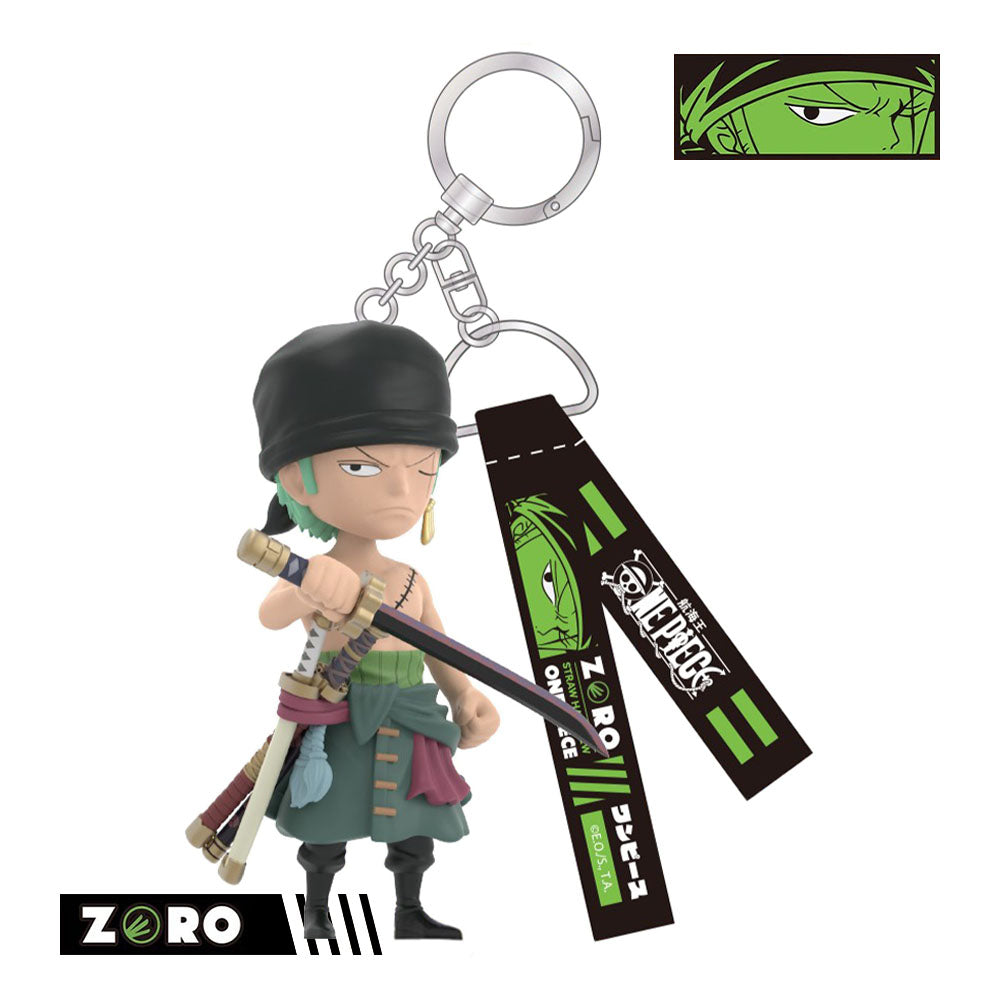 One Piece Monkey D Luffy Roronoa Zoro Anime Keychain Blind Box, PVC Mini Figure Key Chain Pendant Straw Hat Crew Collectible Mystery Box Gift Set