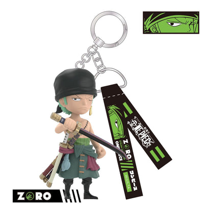 One Piece Monkey D Luffy Roronoa Zoro Anime Keychain Blind Box, PVC Mini Figure Key Chain Pendant Straw Hat Crew Collectible Mystery Box Gift Set