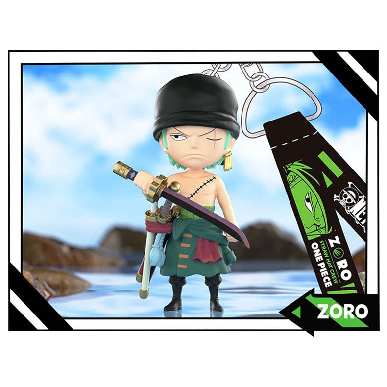One Piece Monkey D Luffy Roronoa Zoro Anime Keychain Blind Box, PVC Mini Figure Key Chain Pendant Straw Hat Crew Collectible Mystery Box Gift Set