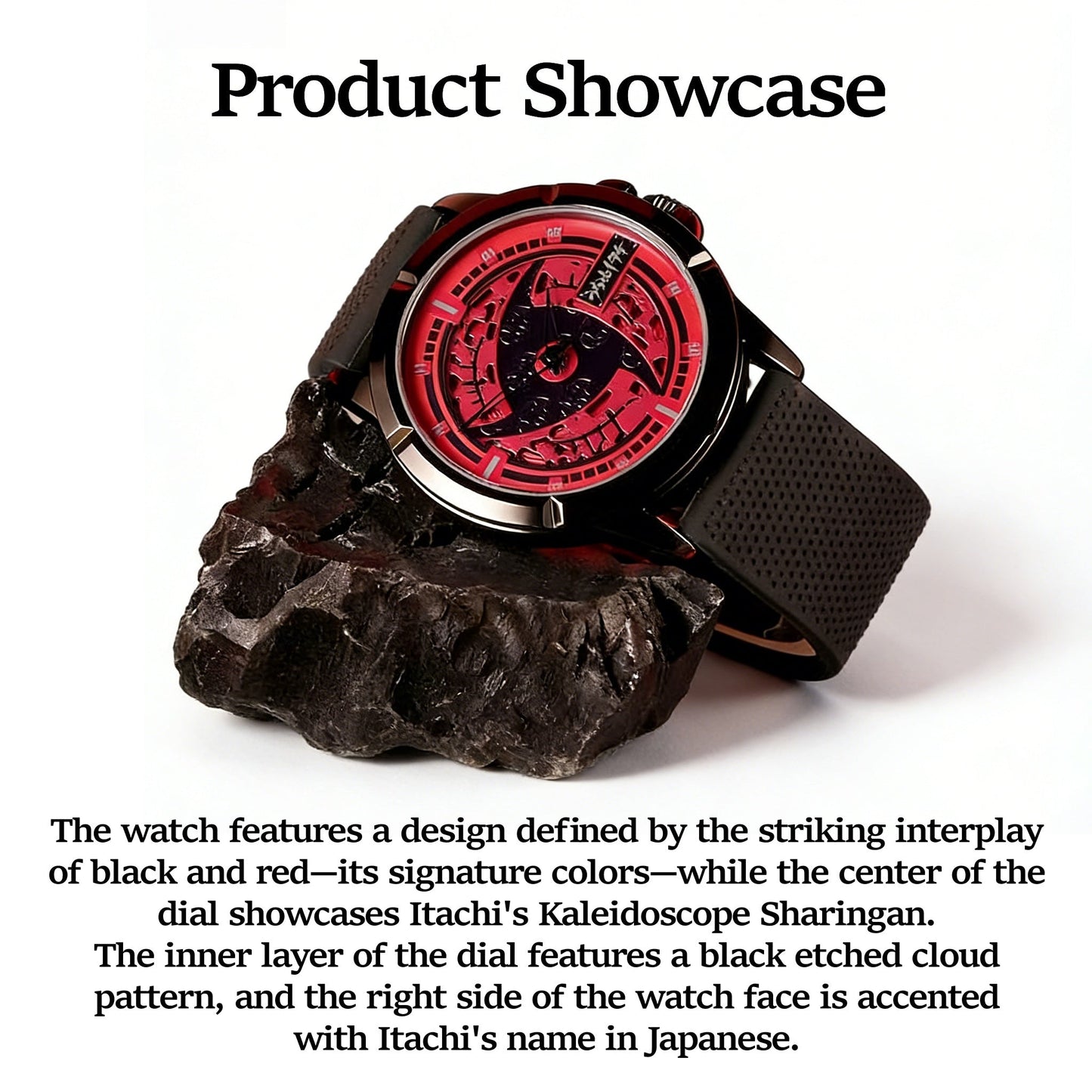 Naruto Itachi Rotating Quartz Watch, Six Paths Sage Mode Sharingan Anime Wrist Watch