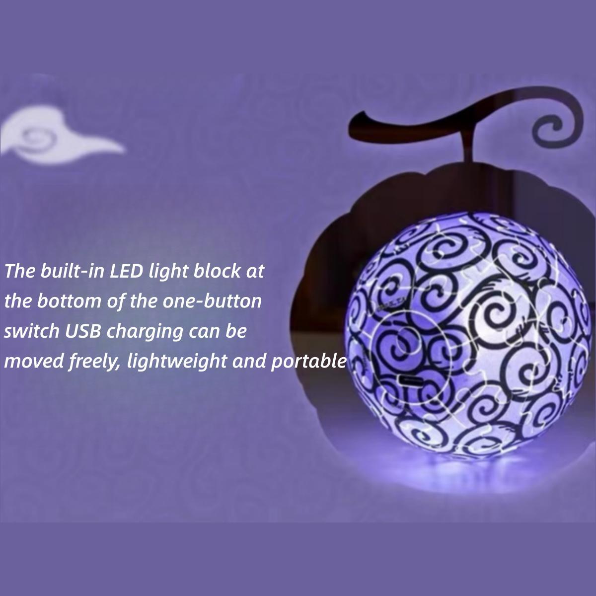 One Piece Monkey D. Luffy Devil Fruit 3D Puzzle Night Light USB Rechargeable LED Ambient Lamp DIY Assembly Sphere Light Bedroom Decor Gift For Anime Fans