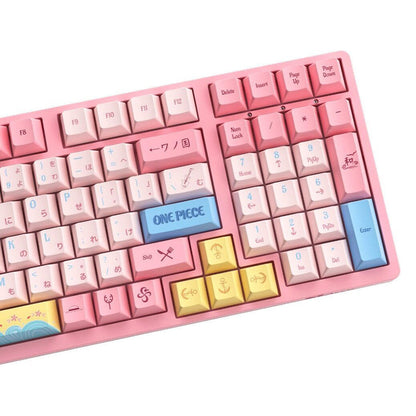 One Piece Chopper Pink Mechanical Keyboard, 108-Key RGB Backlit Gaming Keyboard