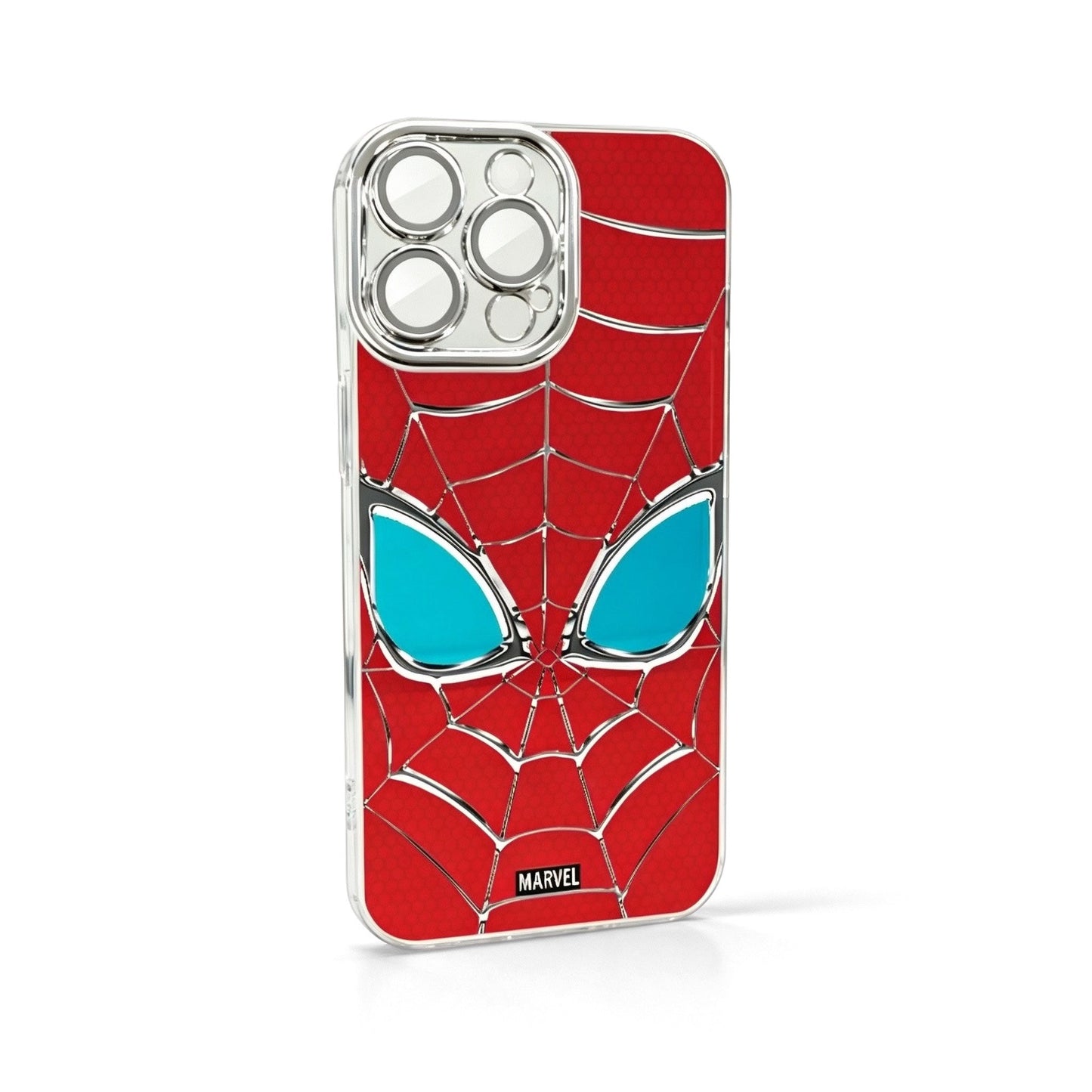 Marvel Spider‑Man Phone Case, 3‑In‑1 Removable Camera Lens Protector Cover, Four‑Corner Airbag Shockproof TPU Bumper, Spider Web Pattern Clear Protective Shell For Multiple Smartphone Models, Anti‑Drop Daily Use Mobile Phone Case