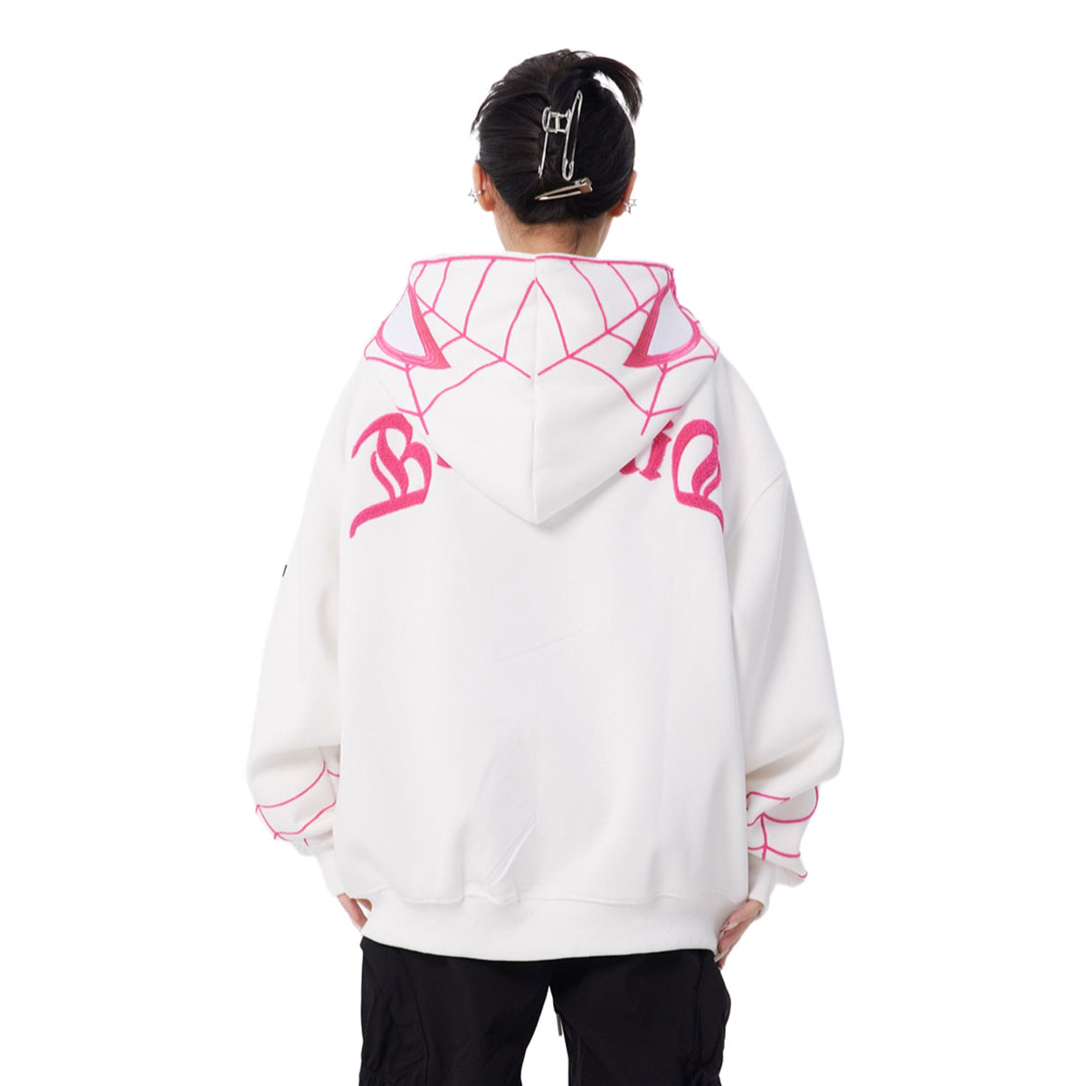 Marvel Spider‑Man Full Zip Hoodie, Spider Web Chenille Embroidery Hooded Sweatshirt With Mask Eyes Design, Oversized Casual Streetwear Jacket For Men Women, Multi‑Color Options, Loose Fit Long Sleeve Cosplay Daily Hooded Coat