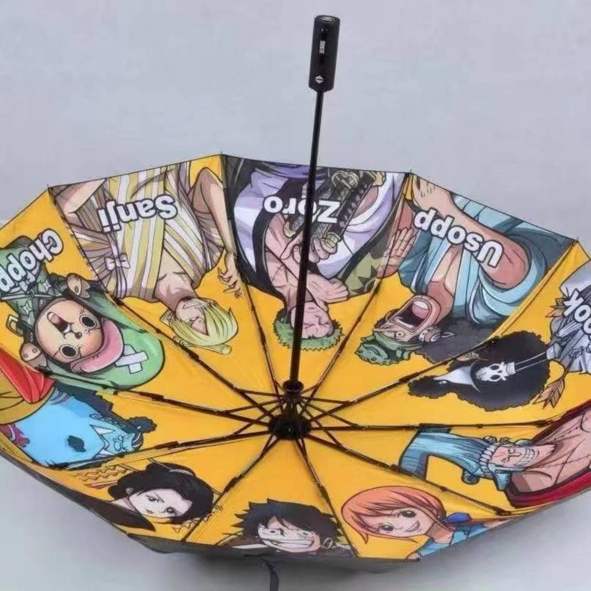 One Piece Luffy Zoro Automatic Folding Umbrella, Anime UV Protection Umbrella