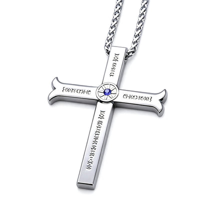 One Piece Dracule Mihawk Anime Cross Sword Pendant Necklace & Keychain, Detachable Blade Titanium Steel Jewelry 2 Colors Anime Character Collectible Accessory Set