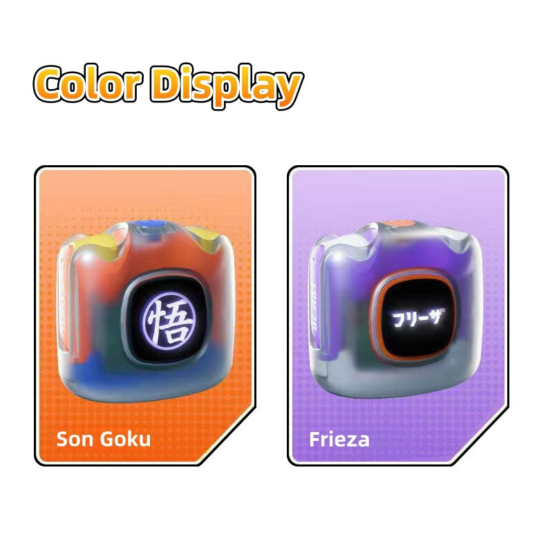 Dragon Ball Son Goku Frieza TWS Wireless Bluetooth 5.3 Earbuds, Transparent Glowing Light Screen Charging Case, Portable Semi‑in‑Ear Anime Headset For Sports Gaming Daily Use