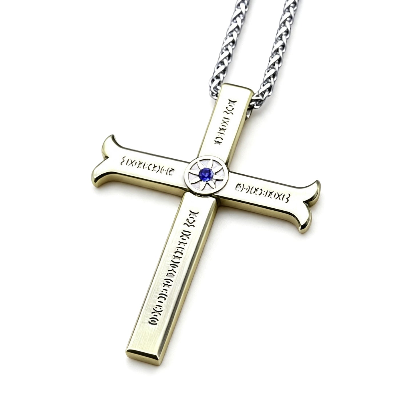 One Piece Dracule Mihawk Anime Cross Sword Pendant Necklace & Keychain, Detachable Blade Titanium Steel Jewelry 2 Colors Anime Character Collectible Accessory Set