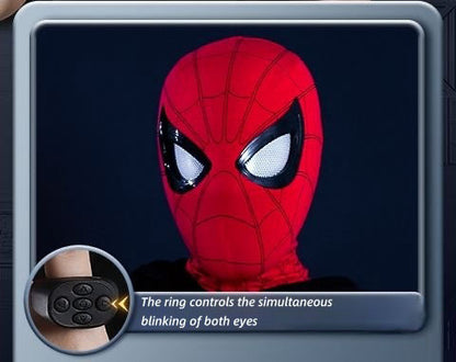 Marvel Spider‑Man Gwen Stacy Miles Morales Electric Mask LED Light Movable Eyes Remote Control Ring Lycra Full Face Helmet Cosplay Costume Prop Multiple Styles For Halloween Anime Fans