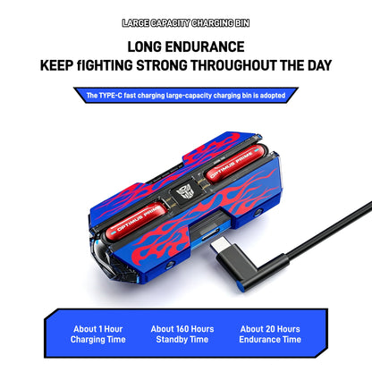 Transformers Optimus Prime Bumblebee Shockwave TWS Gaming Wireless Bluetooth 5.3 Earbuds, 45ms Ultra Low Latency Game Headphones 13mm Driver Stereo Earphones Long Battery Life Type-C Fast Charging Earbuds For Gamers Anime Fans