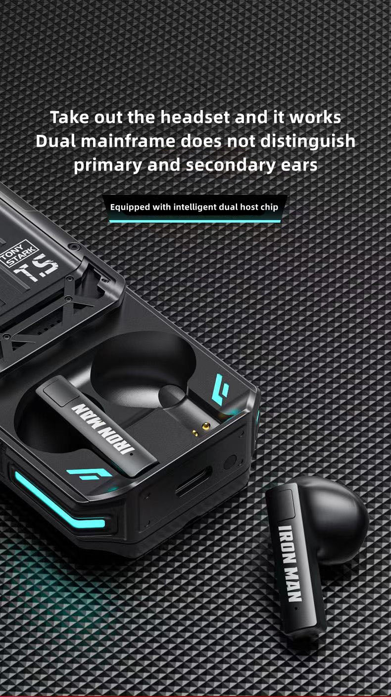 Marvel Iron Man & Captain America TWS Wireless Bluetooth 5.3 Headphones, Slide Cover Gaming Earbuds, Low Latency ENC Call Noise Reduction, 13mm Dynamic Driver Bass Earphones for Android iOS