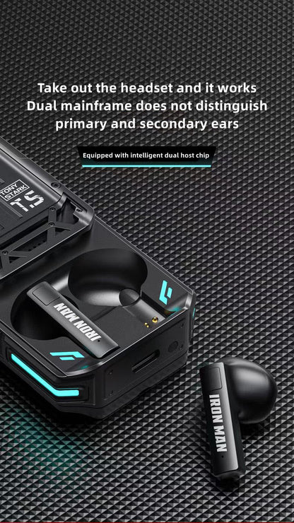 Marvel Iron Man & Captain America TWS Wireless Bluetooth 5.3 Headphones, Slide Cover Gaming Earbuds, Low Latency ENC Call Noise Reduction, 13mm Dynamic Driver Bass Earphones for Android iOS