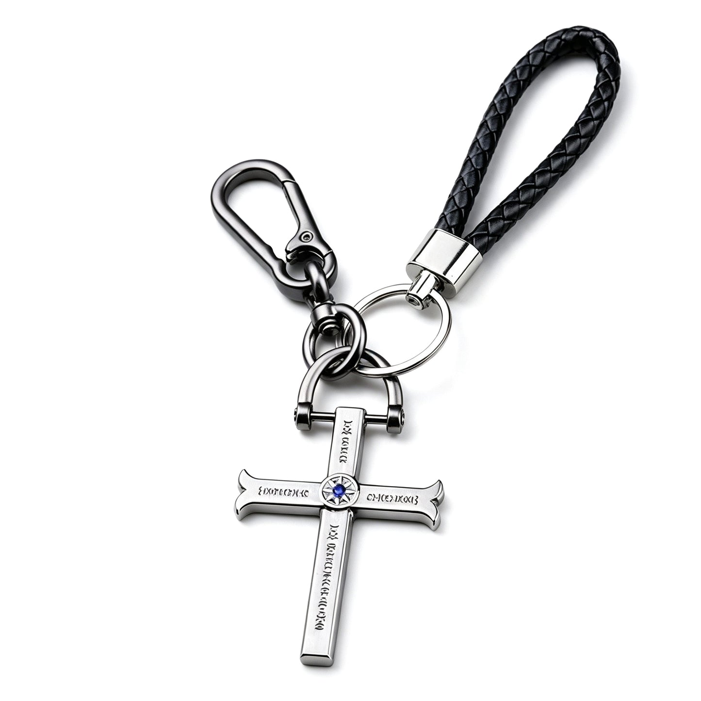 One Piece Dracule Mihawk Anime Cross Sword Pendant Necklace & Keychain, Detachable Blade Titanium Steel Jewelry 2 Colors Anime Character Collectible Accessory Set