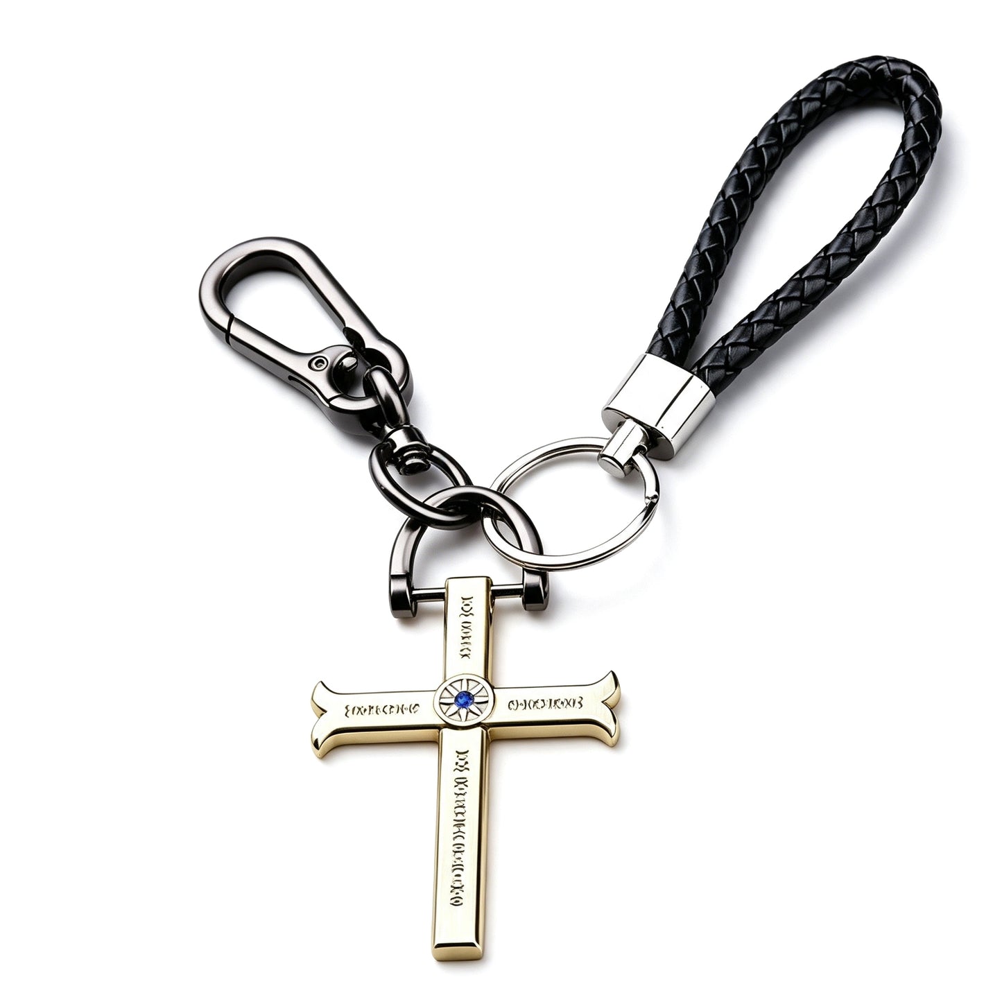 One Piece Dracule Mihawk Anime Cross Sword Pendant Necklace & Keychain, Detachable Blade Titanium Steel Jewelry 2 Colors Anime Character Collectible Accessory Set