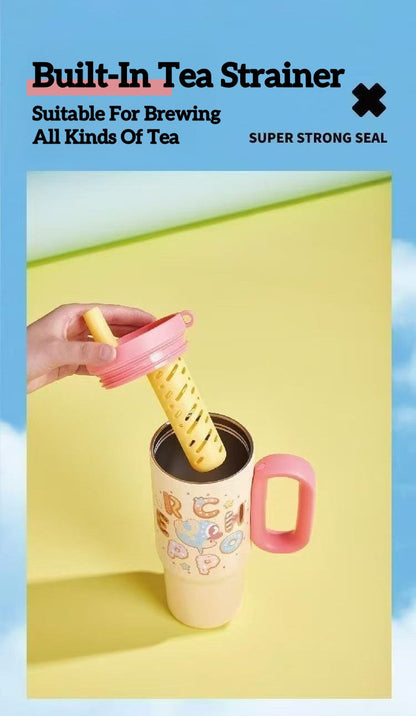 ONE PIECE Tony Tony Chopper Tumbler | Macaron Donut Design Cup with Handle & Straw