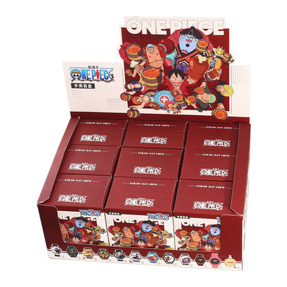 One Piece Monkey D Luffy Roronoa Zoro Anime Blind Box Quartz Watch, Straw Hat Crew Character Leather Strap Wrist Watch Collectible Gift Box Set