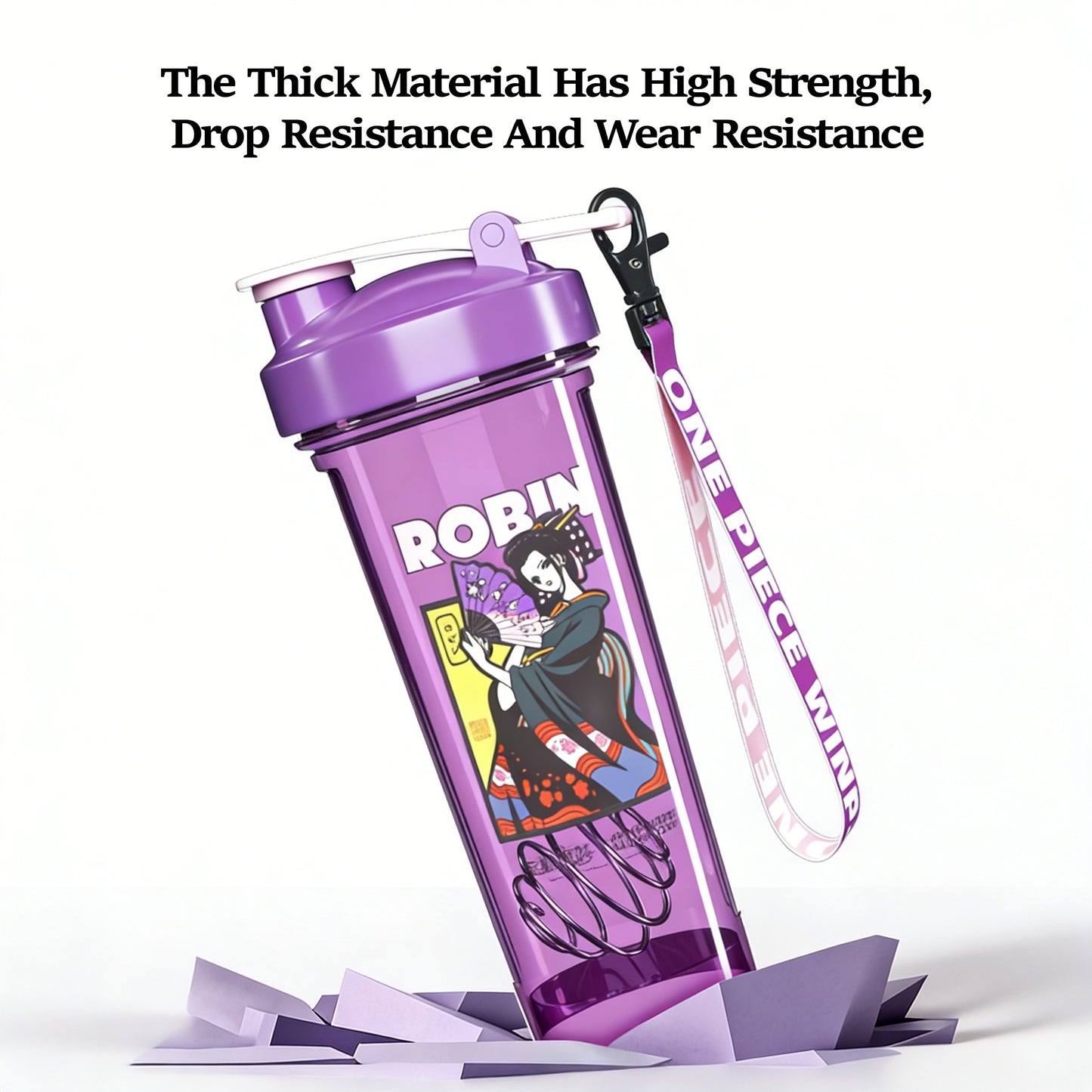 One Piece Monkey D Luffy Roronoa Zoro Anime Blind Box Shaker Bottle, 800ml Leakproof BPA Free PCTG Protein Mixing Cup with Mixing Ball & Lanyard
