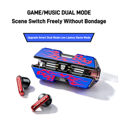 Transformers Optimus Prime Bumblebee Shockwave TWS Gaming Wireless Bluetooth 5.3 Earbuds, 45ms Ultra Low Latency Game Headphones 13mm Driver Stereo Earphones Long Battery Life Type-C Fast Charging Earbuds For Gamers Anime Fans