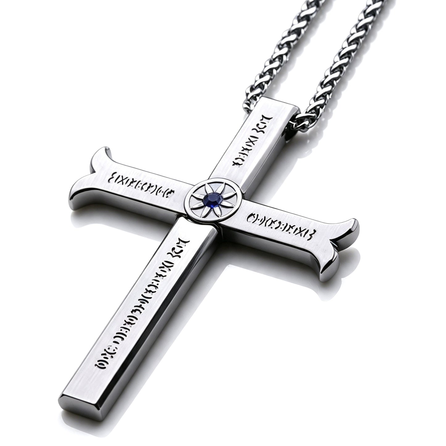 One Piece Dracule Mihawk Anime Cross Sword Pendant Necklace & Keychain, Detachable Blade Titanium Steel Jewelry 2 Colors Anime Character Collectible Accessory Set