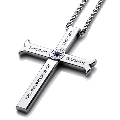 One Piece Dracule Mihawk Anime Cross Sword Pendant Necklace & Keychain, Detachable Blade Titanium Steel Jewelry 2 Colors Anime Character Collectible Accessory Set