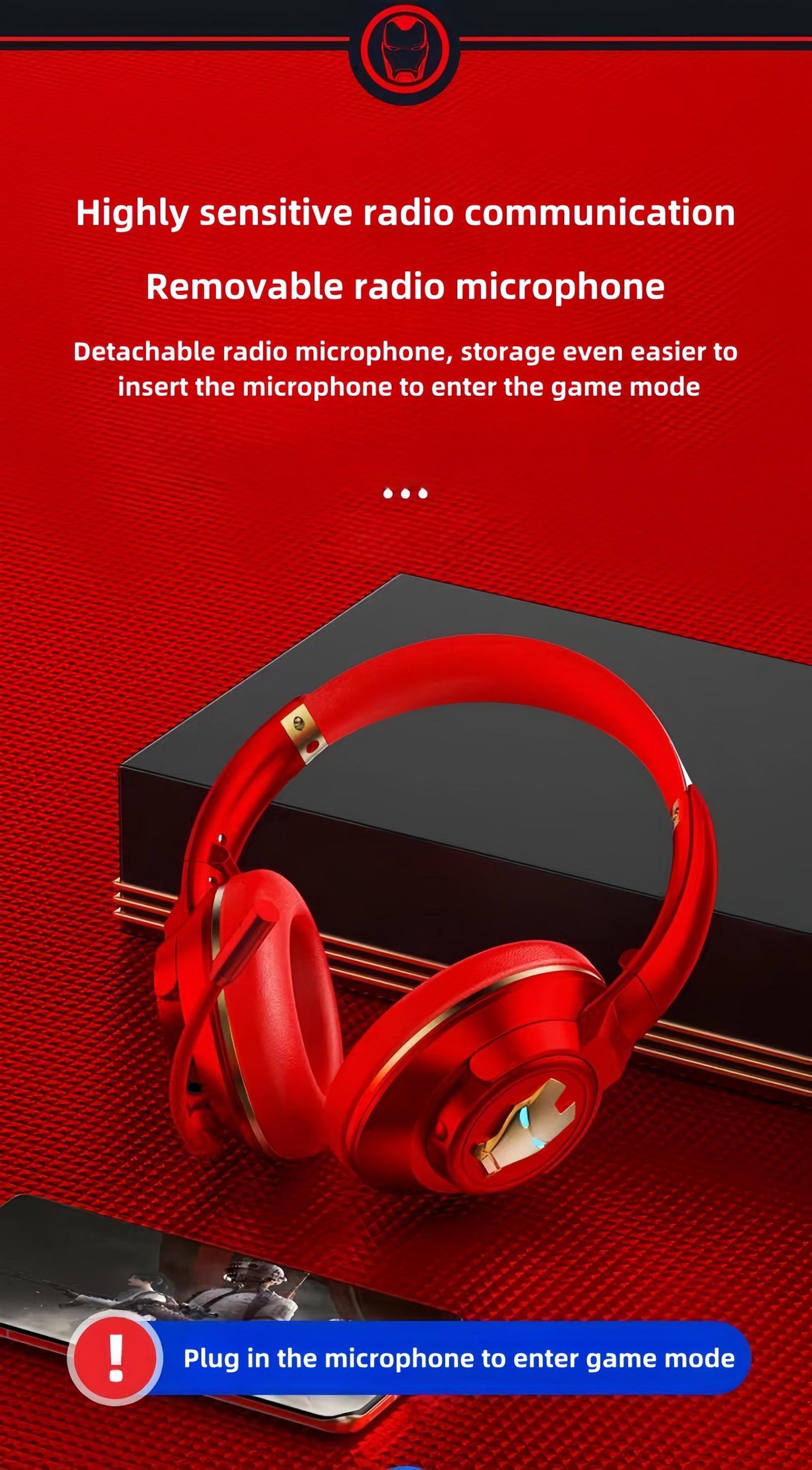 Marvel Iron Man Captain America Over Ear Bluetooth 5.3 Gaming Headphones, Low Latency Headset with Microphone Foldable Comfortable Earpads for Game Music