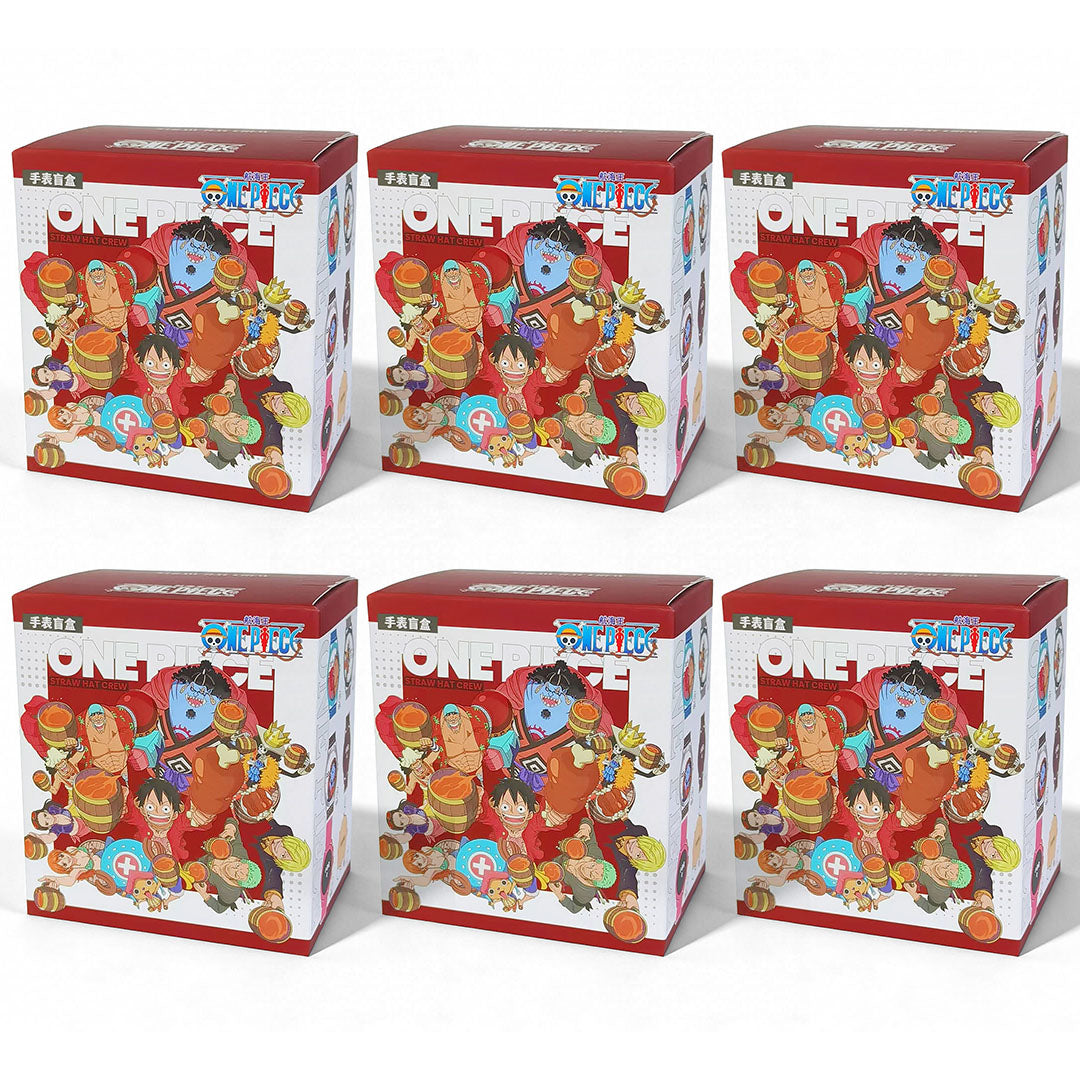 One Piece Monkey D Luffy Roronoa Zoro Anime Blind Box Quartz Watch, Straw Hat Crew Character Leather Strap Wrist Watch Collectible Gift Box Set