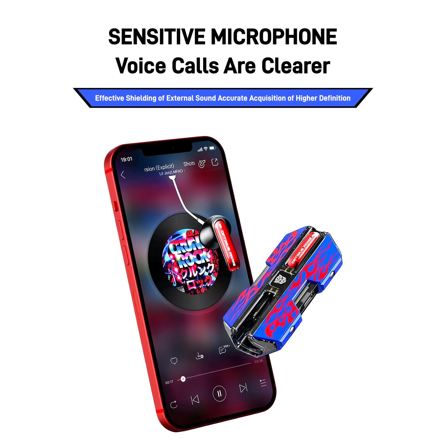 Transformers Optimus Prime Bumblebee Shockwave TWS Gaming Wireless Bluetooth 5.3 Earbuds, 45ms Ultra Low Latency Game Headphones 13mm Driver Stereo Earphones Long Battery Life Type-C Fast Charging Earbuds For Gamers Anime Fans