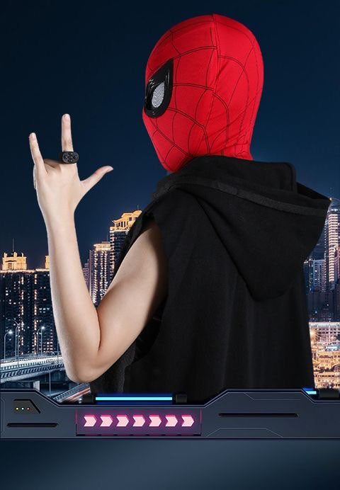 Marvel Spider‑Man Gwen Stacy Miles Morales Electric Mask LED Light Movable Eyes Remote Control Ring Lycra Full Face Helmet Cosplay Costume Prop Multiple Styles For Halloween Anime Fans