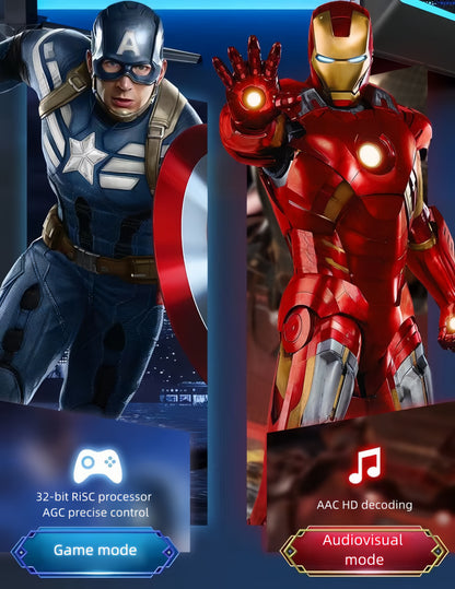 Marvel Iron Man Captain America Over Ear Bluetooth 5.3 Gaming Headphones, Low Latency Headset with Microphone Foldable Comfortable Earpads for Game Music