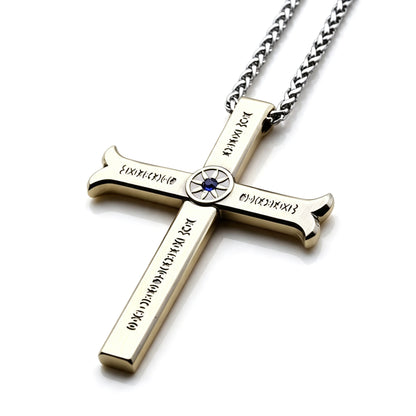 One Piece Dracule Mihawk Anime Cross Sword Pendant Necklace & Keychain, Detachable Blade Titanium Steel Jewelry 2 Colors Anime Character Collectible Accessory Set