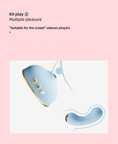 Vintage Landline Phone Shape Women Personal Wellness Massager Set with Suction Vibration Heating Nipple Clamp Modes Silicone Adult Intimate Care Device Waterproof Rechargeable