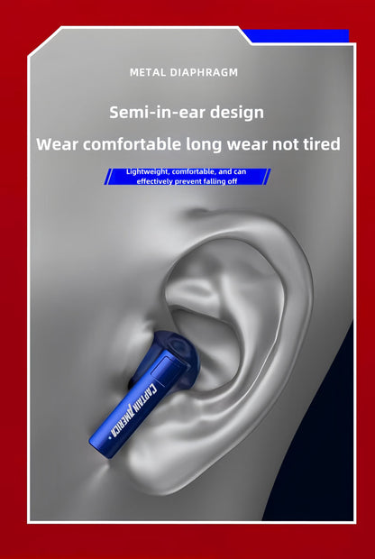 Marvel Iron Man Captain America TWS Wireless Bluetooth 5.3 Earbuds, Mecha Style Protective Charging Case, Low Latency Gaming Semi‑in‑Ear Headset with HiFi Stereo Sound For Anime Fans Daily Use