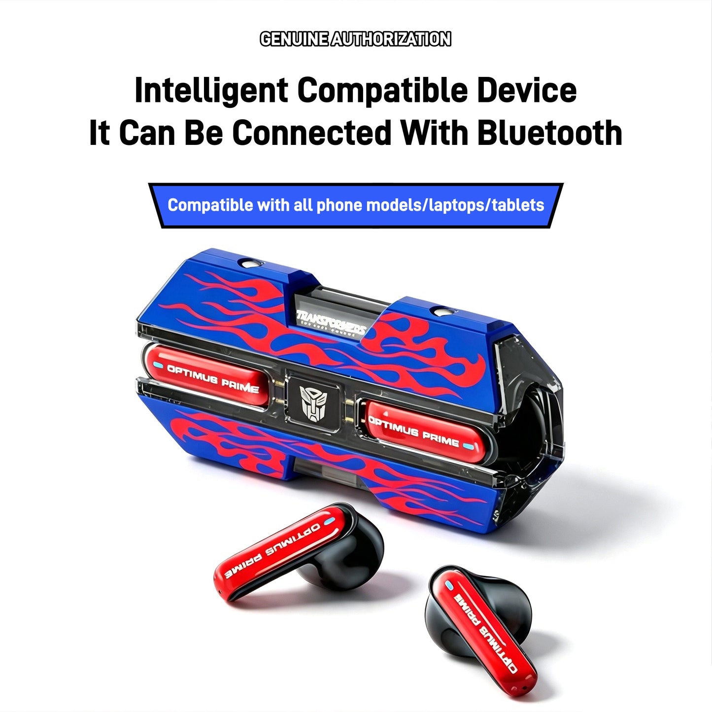Transformers Optimus Prime Bumblebee Shockwave TWS Gaming Wireless Bluetooth 5.3 Earbuds, 45ms Ultra Low Latency Game Headphones 13mm Driver Stereo Earphones Long Battery Life Type-C Fast Charging Earbuds For Gamers Anime Fans