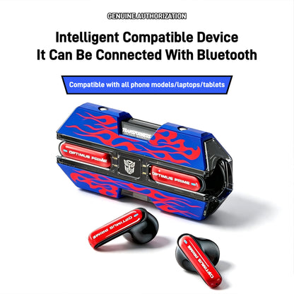 Transformers Optimus Prime Bumblebee Shockwave TWS Gaming Wireless Bluetooth 5.3 Earbuds, 45ms Ultra Low Latency Game Headphones 13mm Driver Stereo Earphones Long Battery Life Type-C Fast Charging Earbuds For Gamers Anime Fans