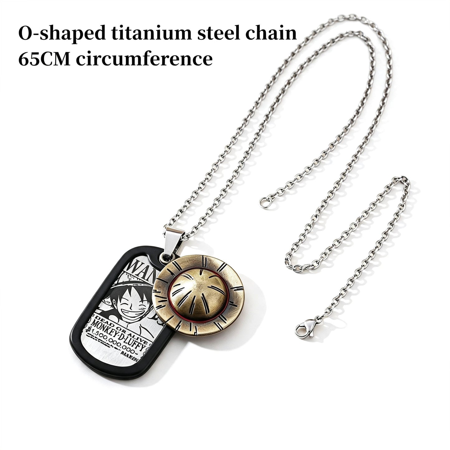 One Piece Monkey D Luffy Wanted Poster Dog Tag Necklace Keychain Set, Anime Straw Hat Zoro Ace Law Metal Pendant Jewelry, Stainless Steel Cosplay Collectible Gift Box For Anime Fans